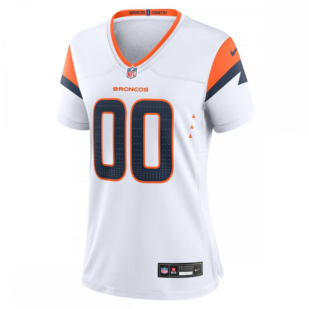 Denver Broncos Nike Women's Custom Game Jersey - White-GridironStore